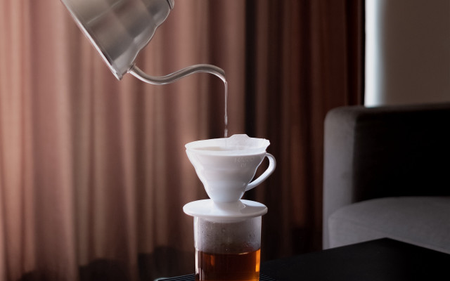 Pour over coffee maker filling free wallpaper for desktop - medium preview image