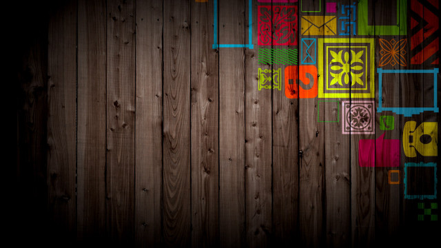 Wooden wall colorful design black #2 free wallpaper for desktop - medium preview image
