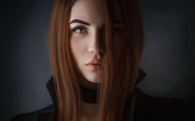 Woman long hair black shirt #5 free wallpaper for desktop - medium preview image