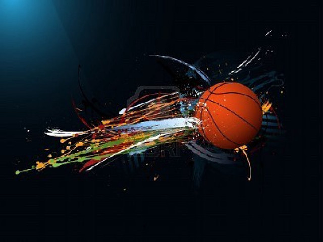 Basketball paint splatters spotlight black free wallpaper for desktop - medium preview image