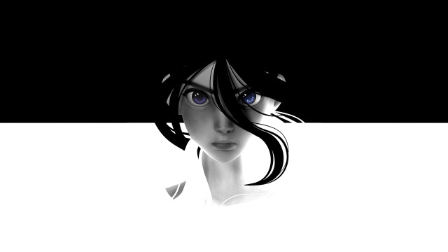 Alice prin blackwhite blueeyes bangs free wallpaper for desktop - medium preview image