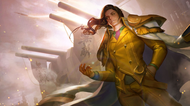 Yellow suit woman cigarette yellow free wallpaper for desktop - medium preview image