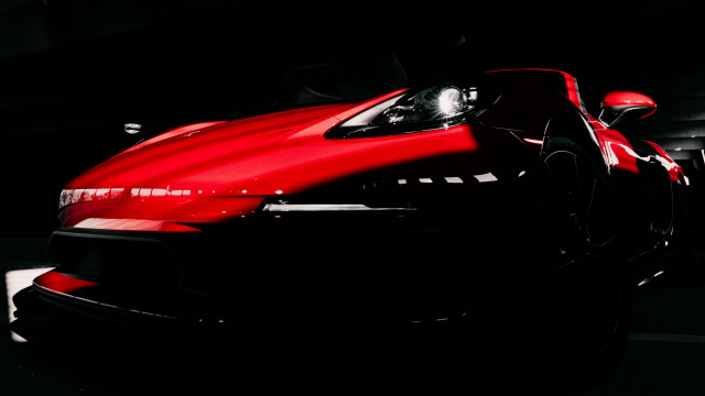 Red sports car dark garage #6 free wallpaper for desktop - medium preview image