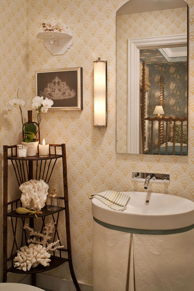 Bathroom sink mirror shelf flowers free wallpaper for mobile - medium preview image