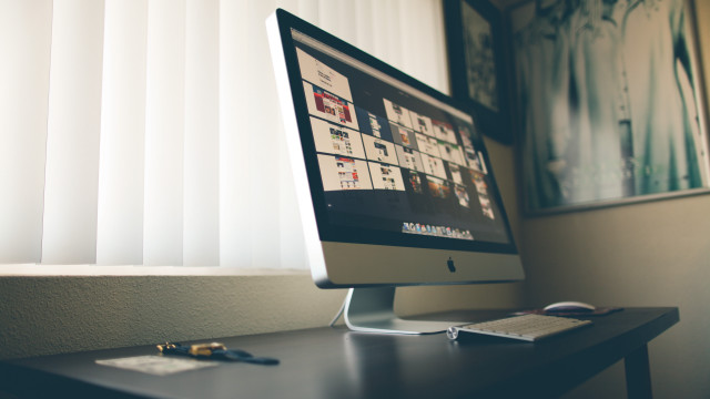 Computer monitor desk window curtains #2 free wallpaper for desktop - medium preview image