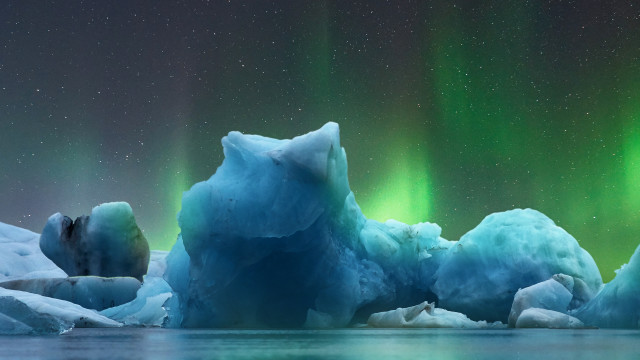 Iceberg green lights space art #2 free wallpaper for desktop - medium preview image