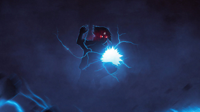 Glowing light magic electricity blue free wallpaper for desktop - medium preview image