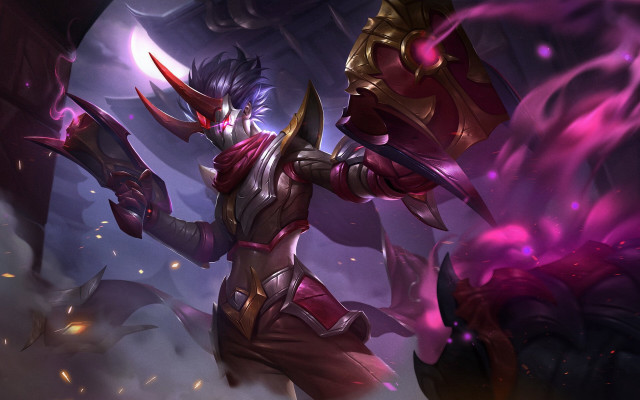 Fantasy hero sword armor purple free wallpaper for desktop - medium preview image