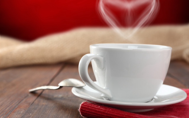 White cup spoon heart red free wallpaper for desktop - medium preview image