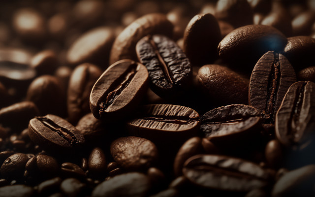 Coffee beans blue light 3d free wallpaper for desktop - medium preview image