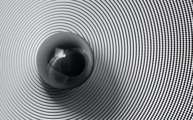Black white speaker circular design free wallpaper for desktop - medium preview image