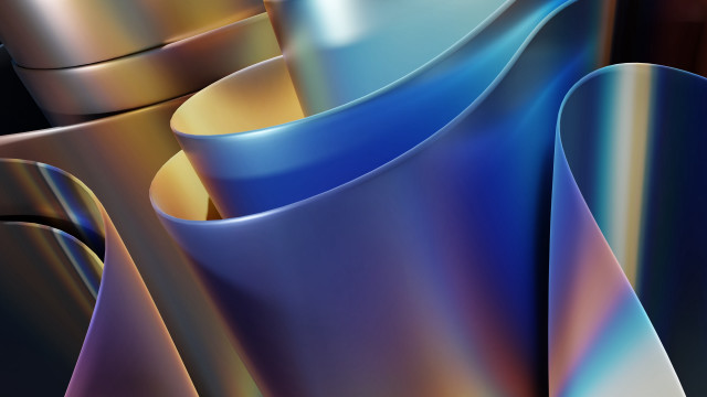 Metal object blue yellow abstract free wallpaper for desktop - medium preview image