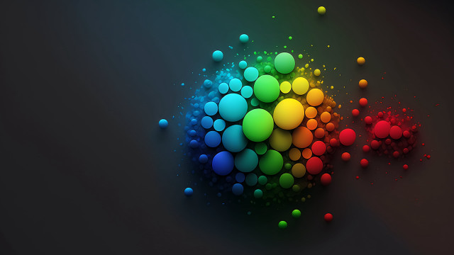 Colorful abstract balls surreal 3d free wallpaper for desktop - medium preview image