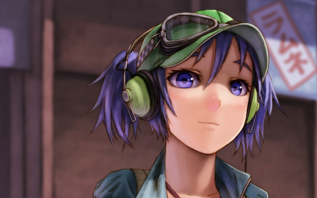Eizan kikukawa green jacket headphones free wallpaper for desktop - medium preview image