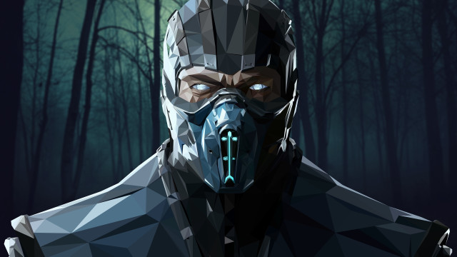 Futuristic man mask forest glowing free wallpaper for desktop - medium preview image