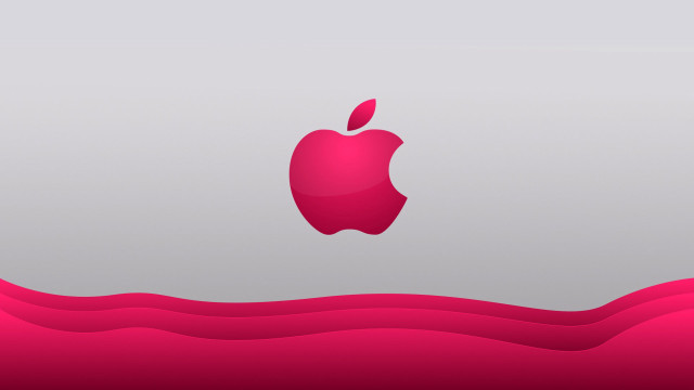 Apple logo gray pink background free wallpaper for desktop - medium preview image