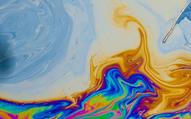 Blue yellow swirl abstract fire free wallpaper for desktop - medium preview image