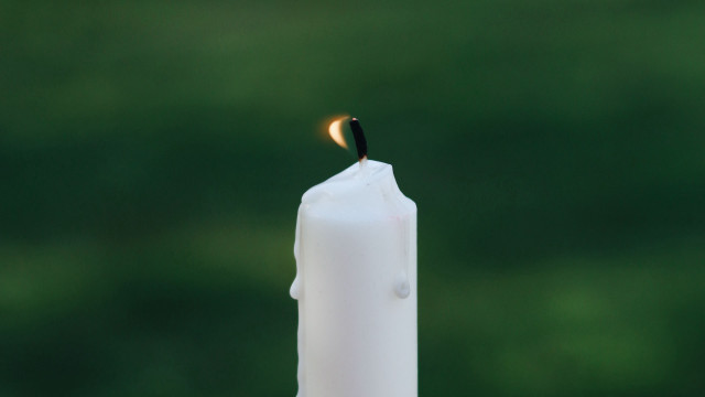 Candle lit candleholder green background free wallpaper for desktop - medium preview image