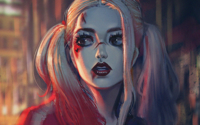 Creepy redhair woman fantasy digitalpainting free wallpaper for desktop - medium preview image