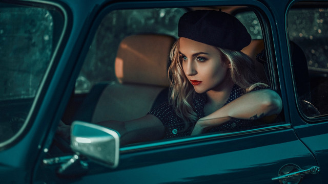 Anka zhuravleva car portrait blonde free wallpaper for desktop - medium preview image