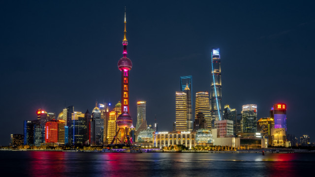 City skyline night lights water #5 free wallpaper for desktop - medium preview image