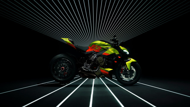 Motorcycle dark room futurism digital free wallpaper for desktop - medium preview image