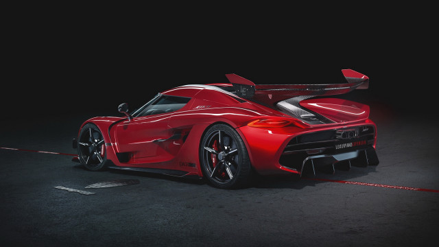 Red sports car dark room #58 free wallpaper for desktop - medium preview image