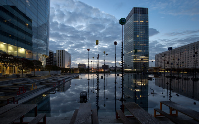 City water sunset bridge skyline free wallpaper for desktop - medium preview image