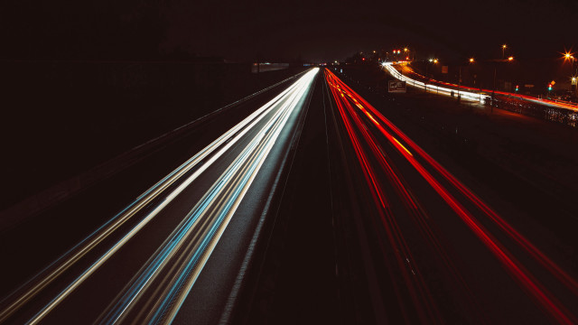 Highway traffic night longexposure lightstreaks free wallpaper for desktop - medium preview image