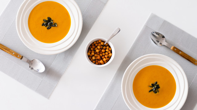 Two bowls soup spoon rest free wallpaper for desktop - medium preview image