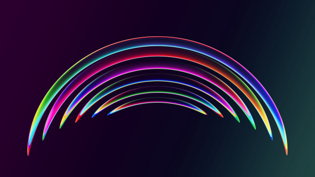 Rainbow line dark white black free wallpaper for desktop - medium preview image