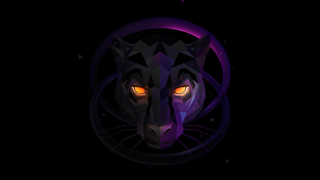 Black tiger glowing eyes purple free wallpaper for desktop - medium preview image