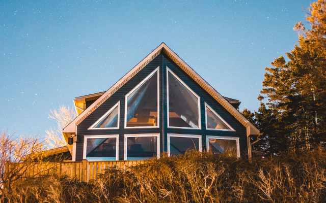 House window sky trees autumn free wallpaper for desktop - medium preview image