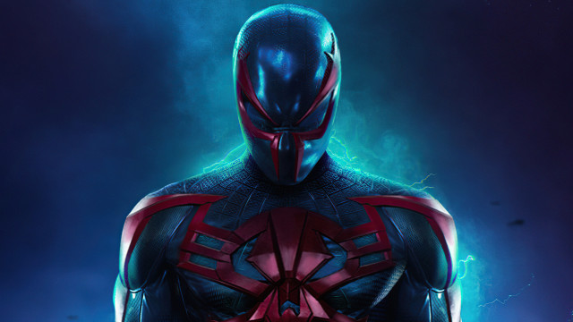 Man black suit red mask free wallpaper for desktop - medium preview image
