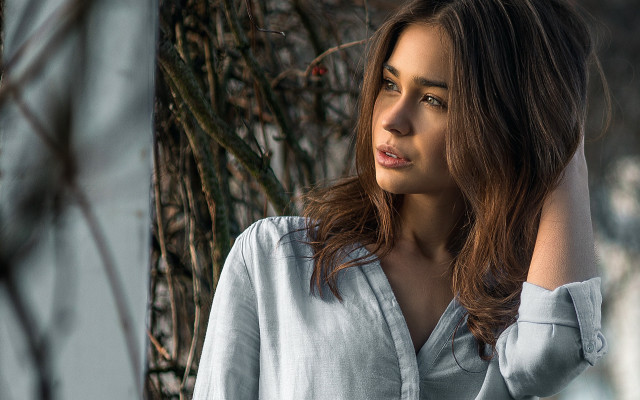 Woman hair wind nature outdoors free wallpaper for desktop - medium preview image