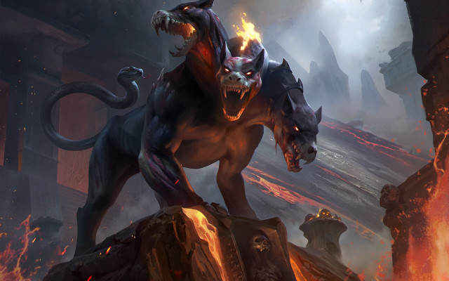 Demonic demon attack flames smoke free wallpaper for desktop - medium preview image