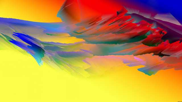 Multicolored abstract painting wave yellow free wallpaper for desktop - medium preview image