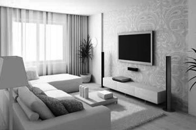 Living room large tv center free wallpaper for desktop - medium preview image