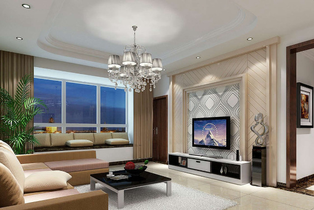 Living room tv chandelier couch free wallpaper for desktop - medium preview image