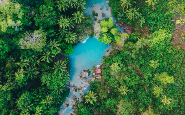 River forest hut people nature free wallpaper for desktop - medium preview image