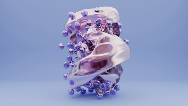 Purple beads object raytraced generative free wallpaper for desktop - medium preview image