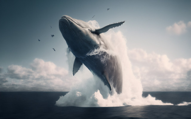 Whale jumping out water rayonism #2 free wallpaper for desktop - medium preview image