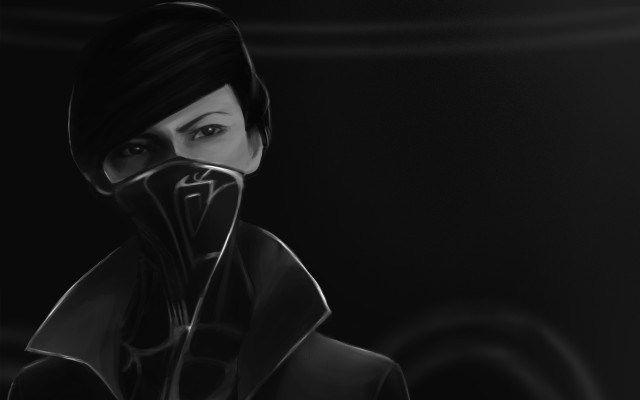 Woman hood black background white free wallpaper for desktop - medium preview image