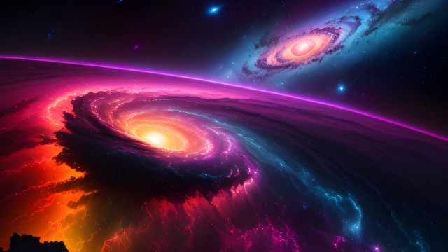 Spiral galaxy star center distant free wallpaper for desktop - medium preview image