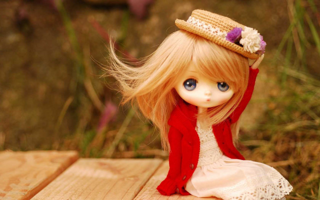 Doll hat dress outdoor blurry free wallpaper for desktop - medium preview image