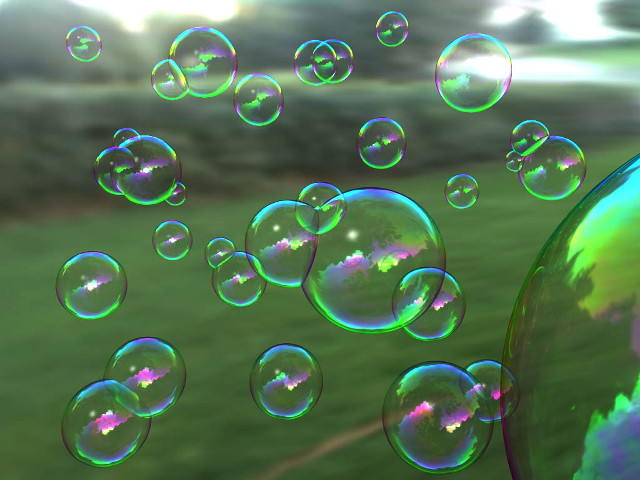Soap bubbles floating grass trees free wallpaper for desktop - medium preview image