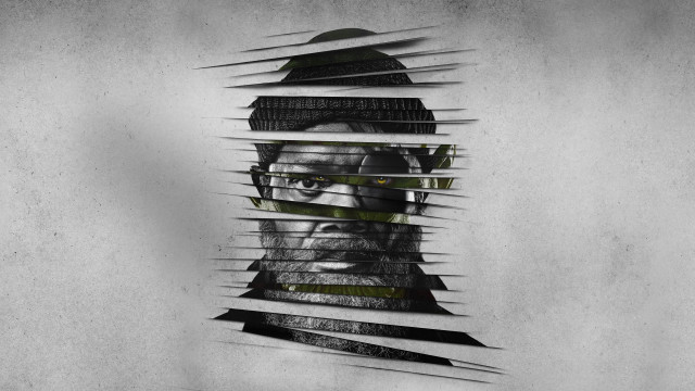 Bearded man glasses torn paper free wallpaper for desktop - medium preview image