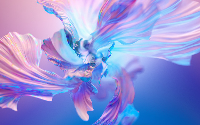 Colorful flower blue center pink free wallpaper for desktop - medium preview image