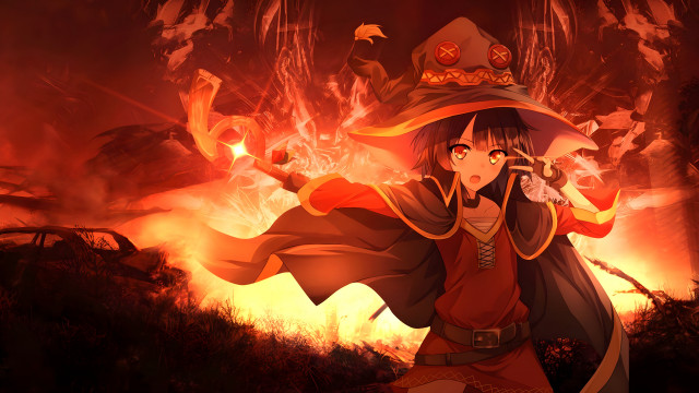Witch fire demon ayako explosion free wallpaper for desktop - medium preview image