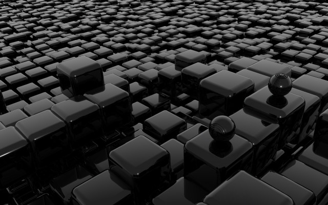 Black cubes middle illusion ambient free wallpaper for desktop - medium preview image